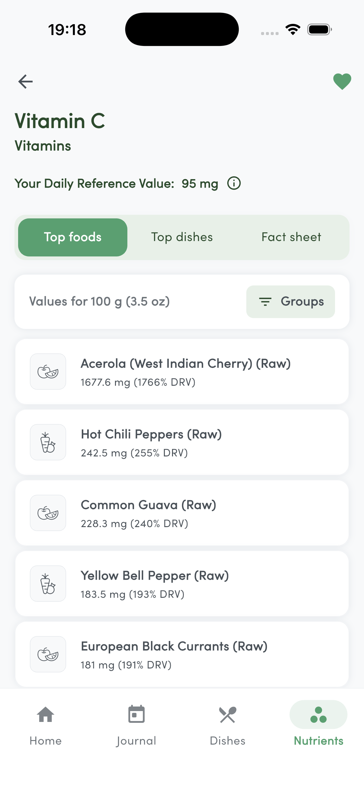 Nutrina app screenshot