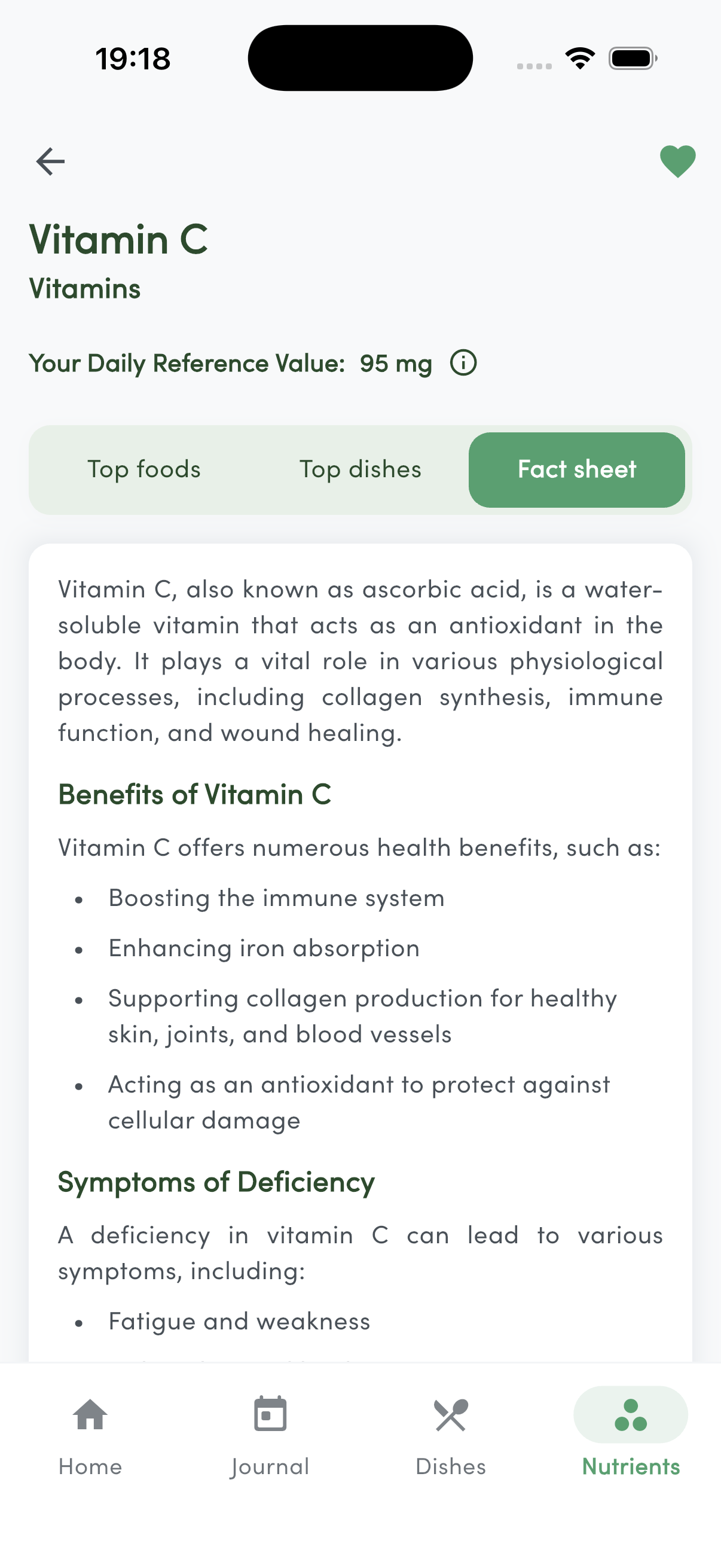 Nutrina app screenshot